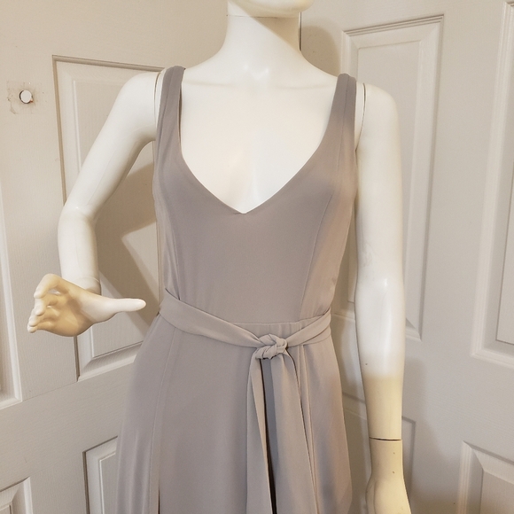 Show Me Your MuMu Gray Maxi Dress with Flowing Design - Picture 3 of 11